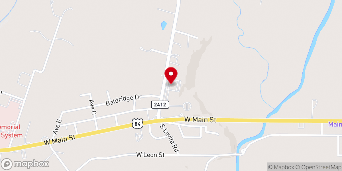 Map showing location of Coryell Valley Church