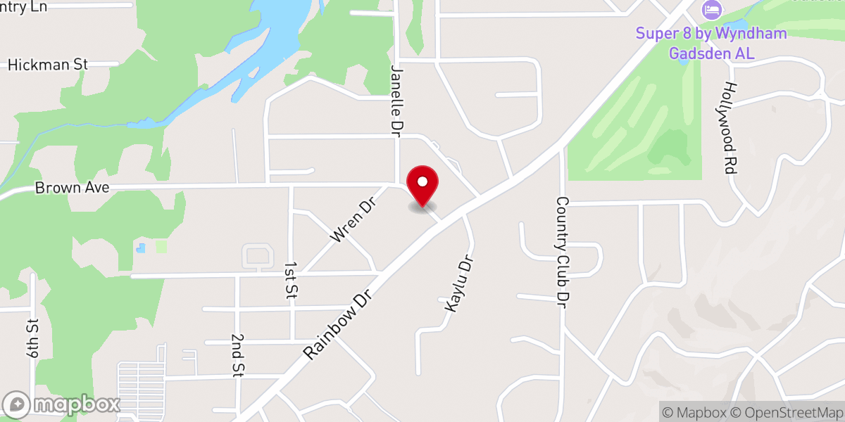 Map showing location of Rainbow Community Church