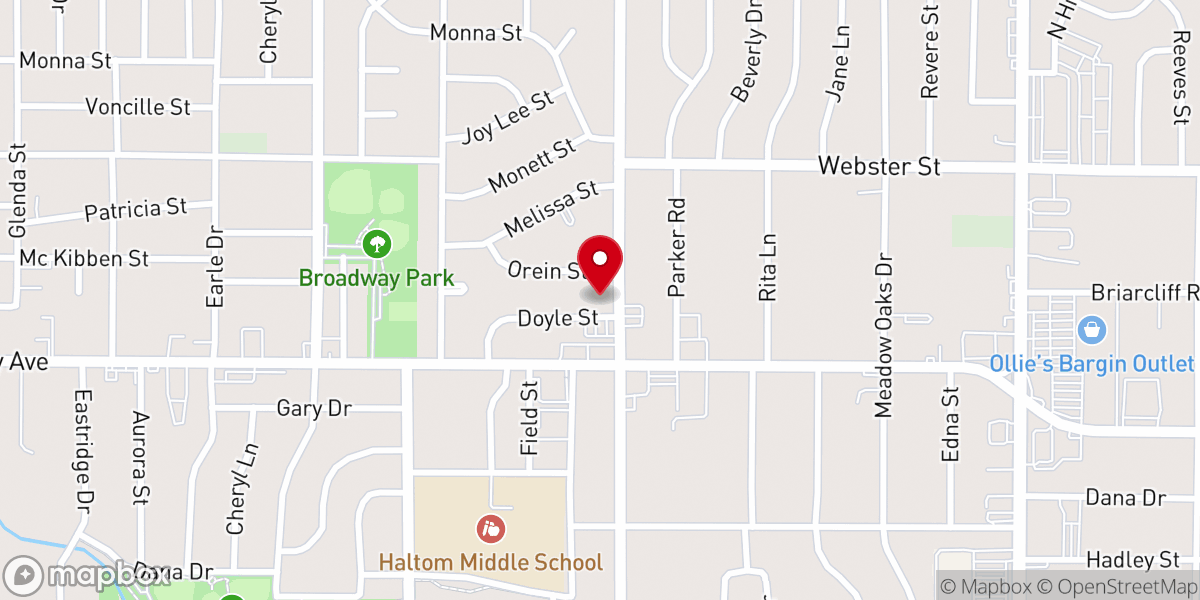 Map showing location of Haltom Road Baptist Church
