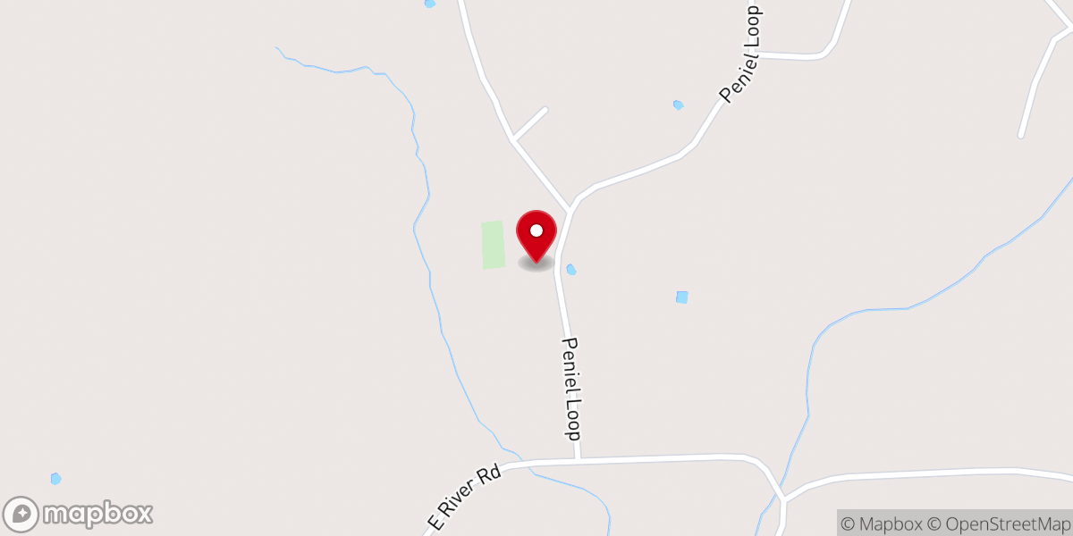 Map showing location of Peniel Baptist Church