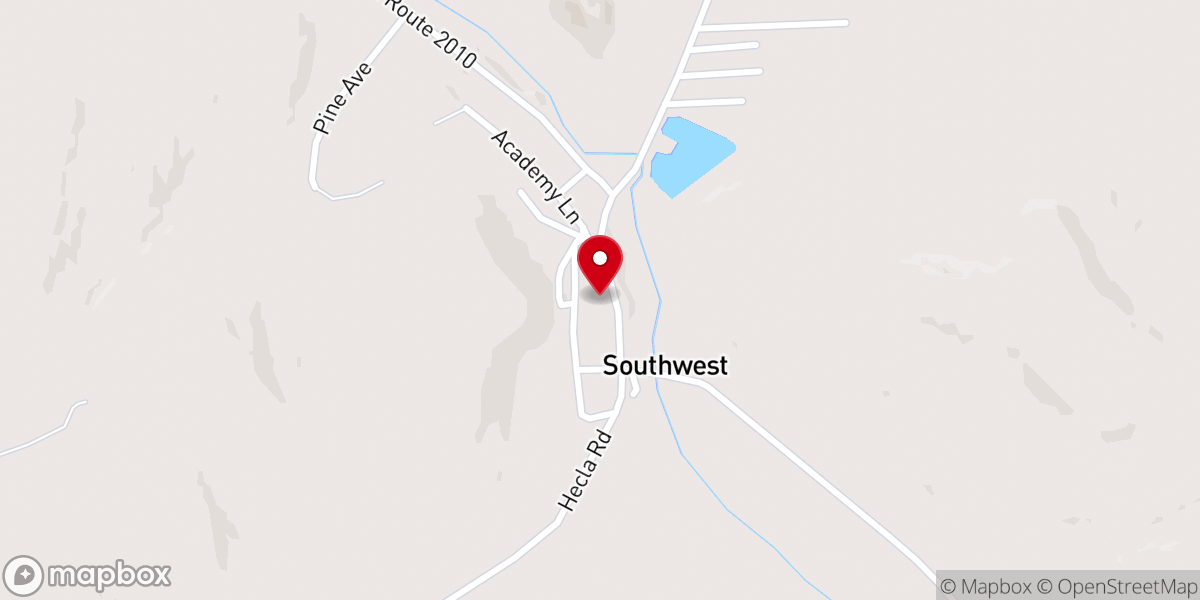 Map showing location of The Community Church of Hecla