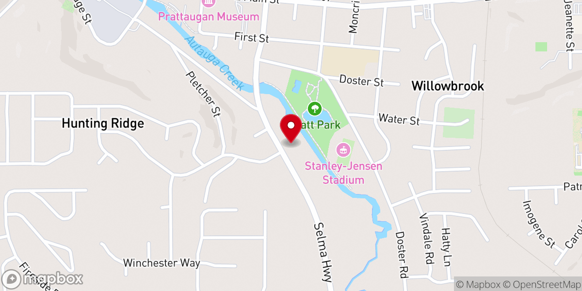 Map showing location of Hunting Ridge Church of God