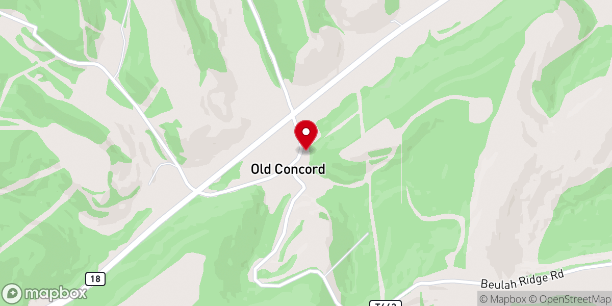 Map showing location of Concord Presbyterian Church