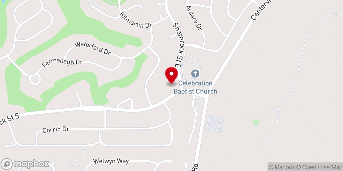 Map showing location of Fellowship Presbyterian Church