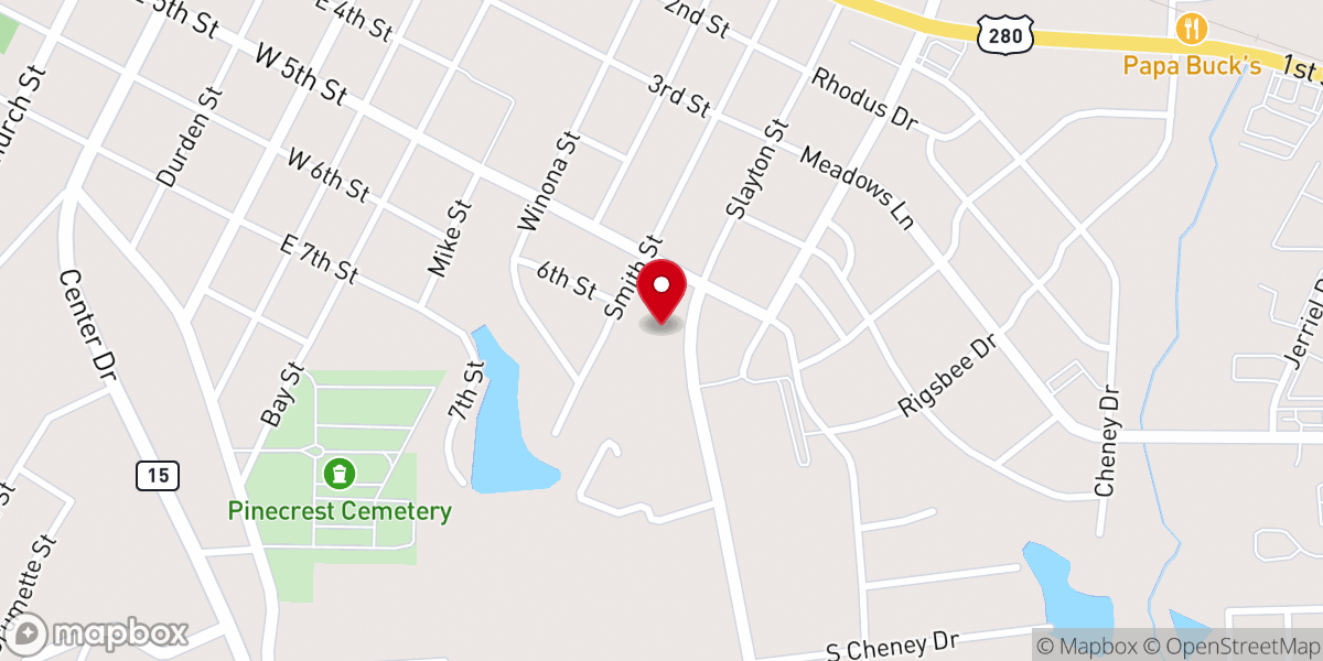 Map showing location of Calvary on Aimwell
