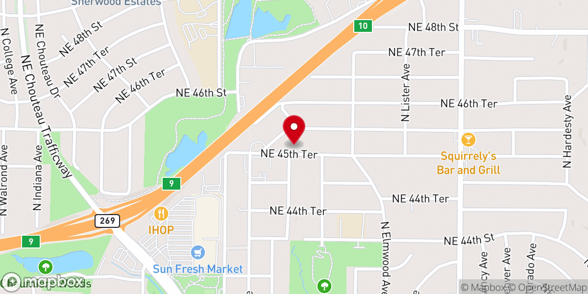 Map showing location of Winnwood United Methodist Church