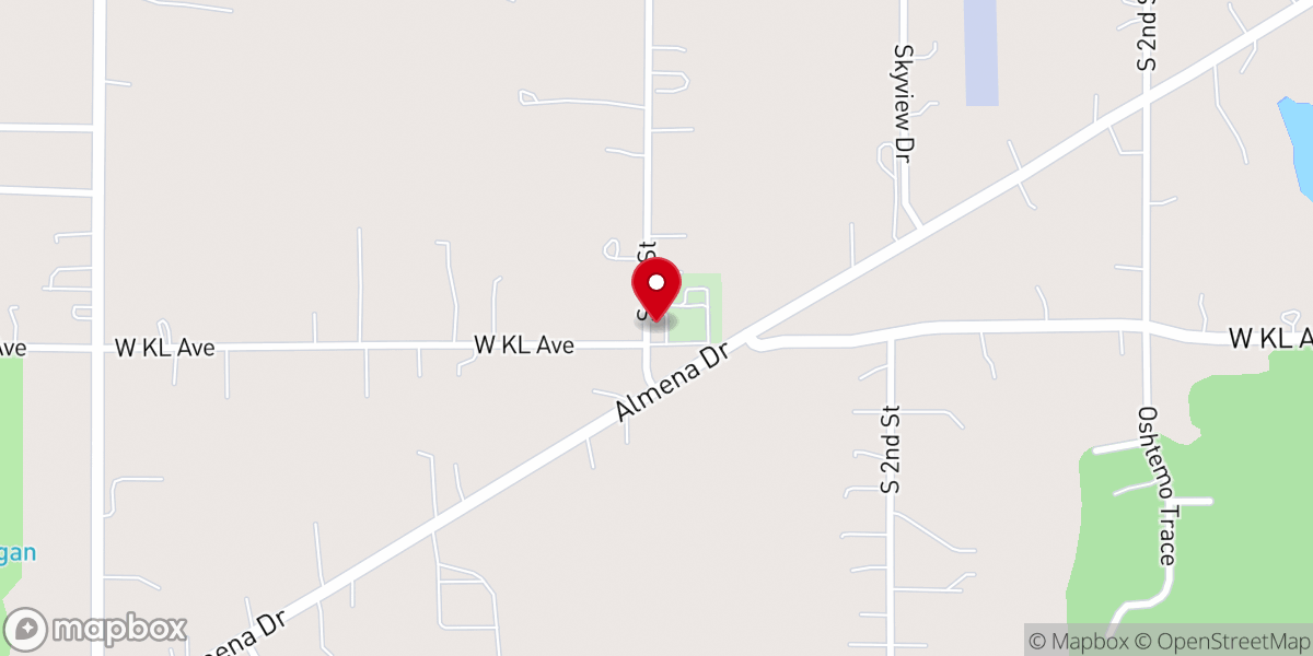 Map showing location of West Oshtemo Church