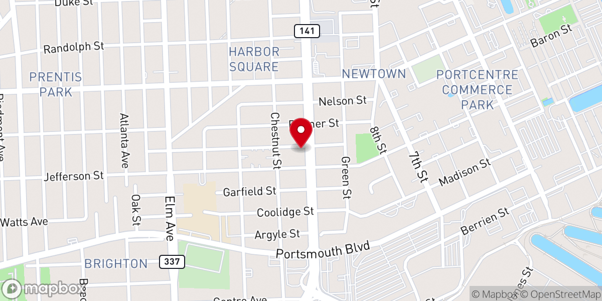 Map showing location of Saint Johns Baptist Church