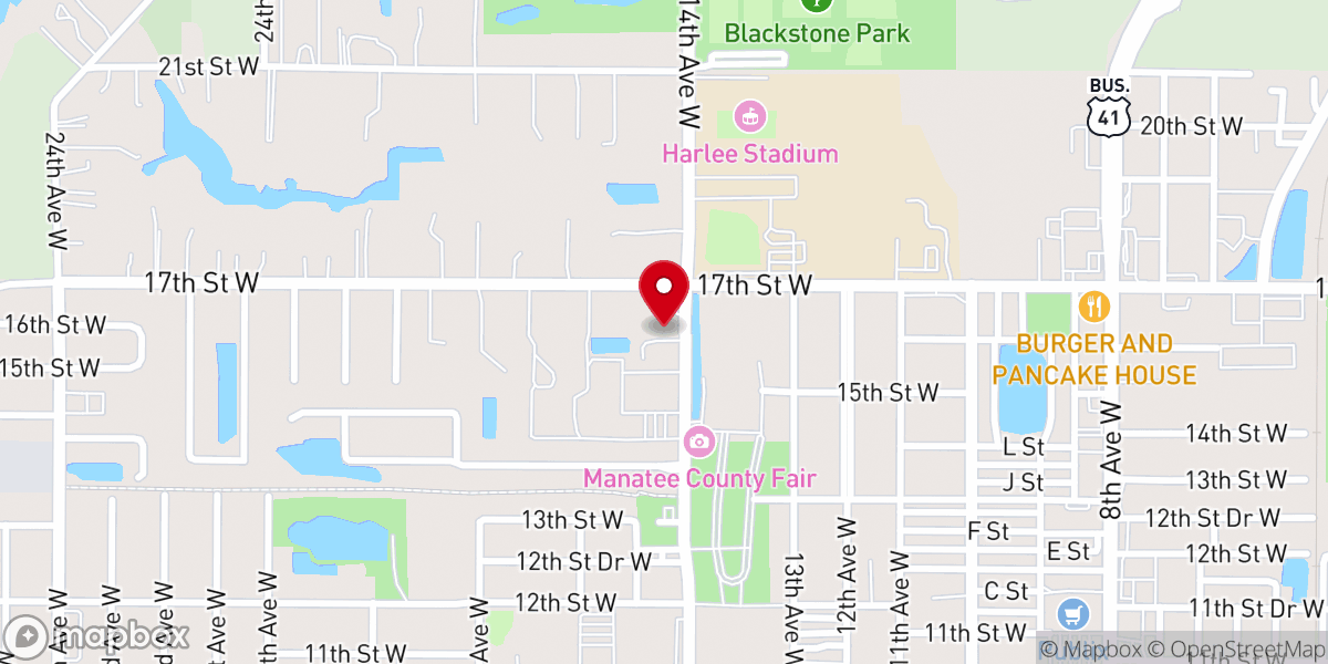 Map showing location of Palmetto Church of Christ