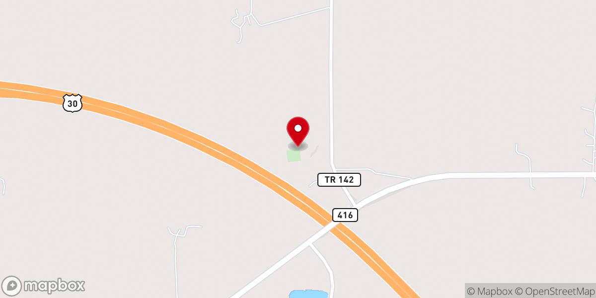 Map showing location of Oak Ridge Mennonite Church