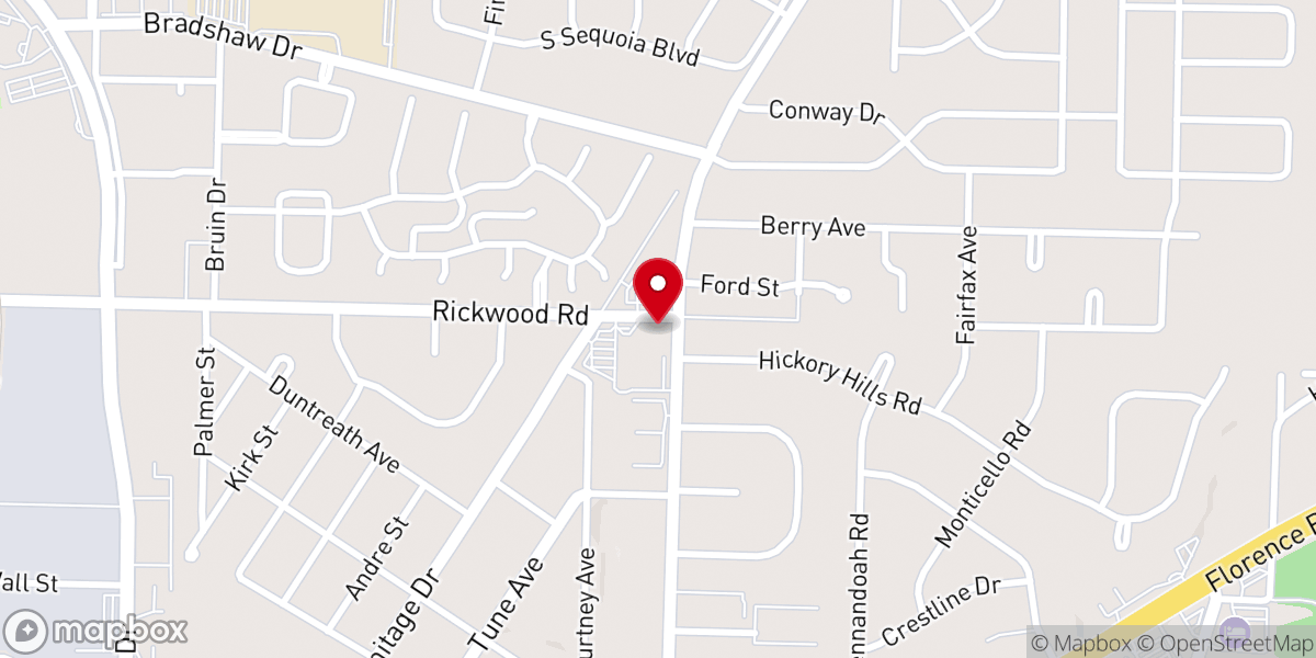 Map showing location of Woodmont Baptist Church