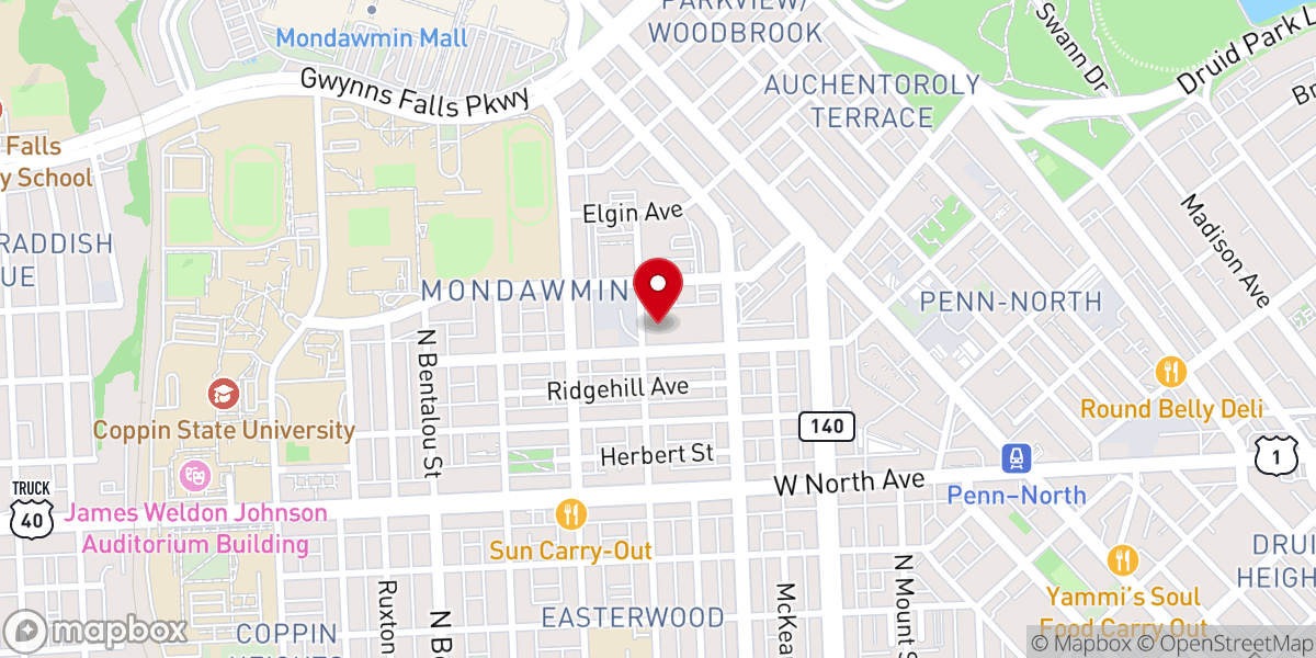 Map showing location of New Shiloh Baptist Church