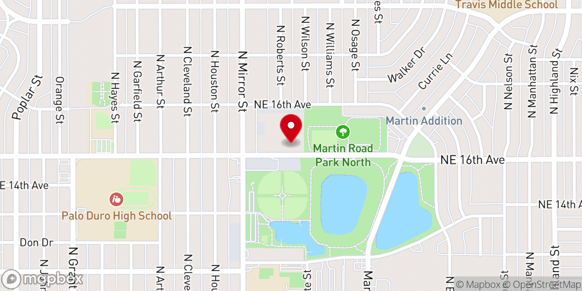 Map showing location of Emmanuel Church of Amarillo