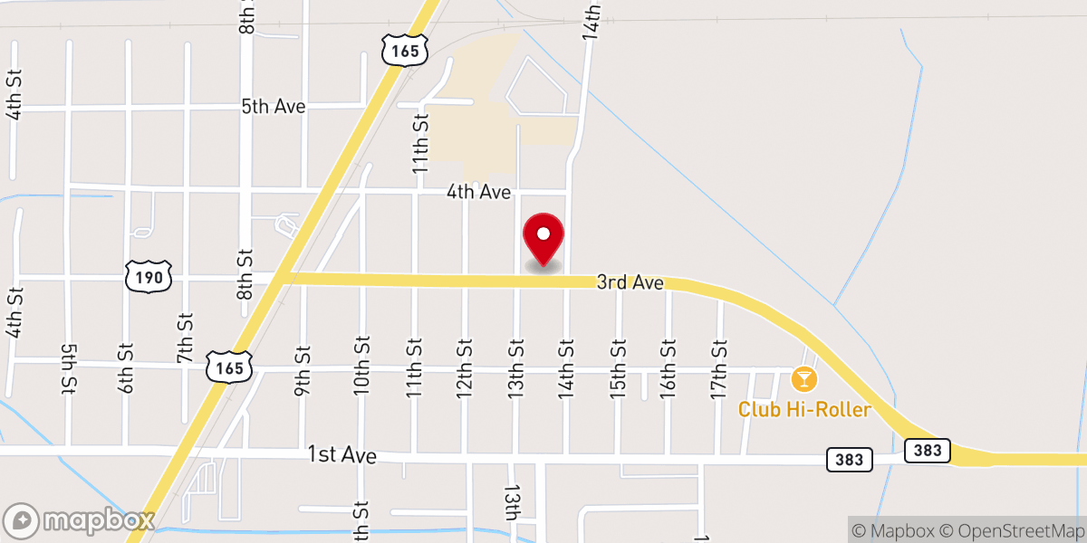 Map showing location of Petals Flower Shop