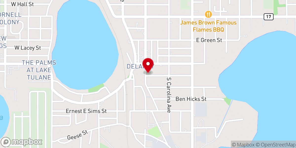 Map showing location of Beulah Baptist Church