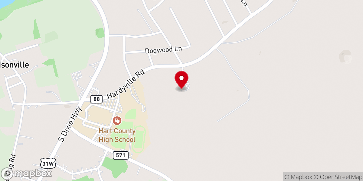 Map showing location of Munfordville First United Methodist Church