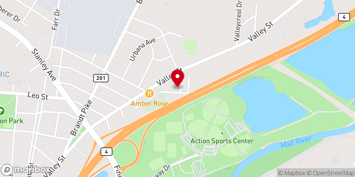 Map showing location of Valley Temple Church of God