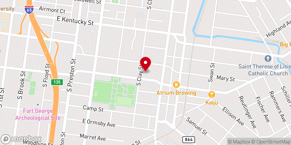 Map showing location of Lampton Baptist Church