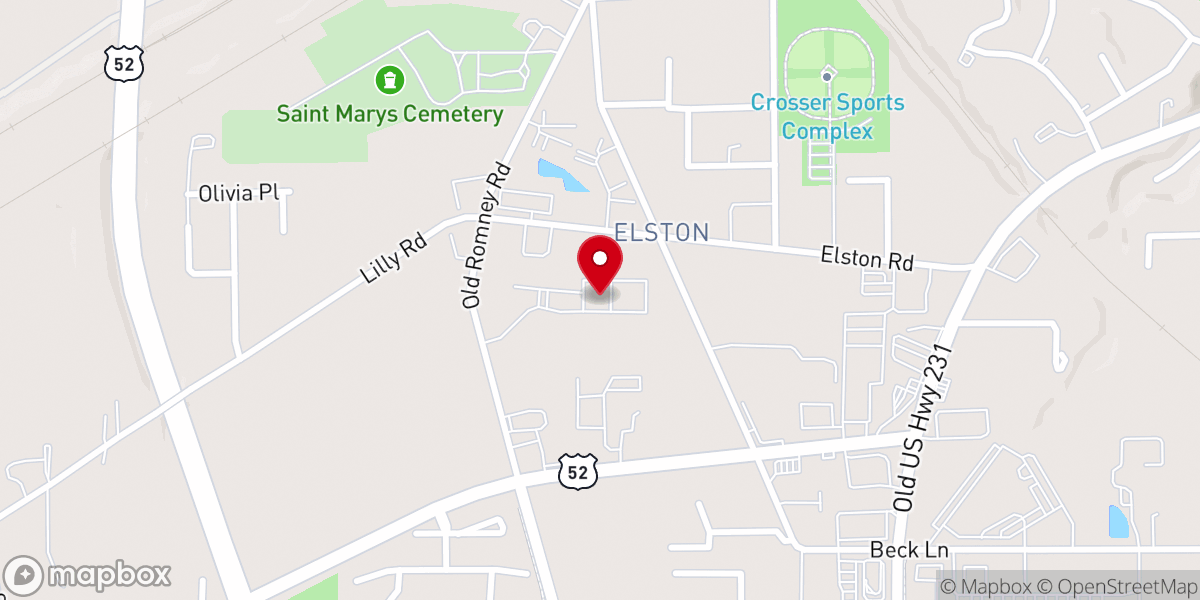 Map showing location of Churchwoods Apartments