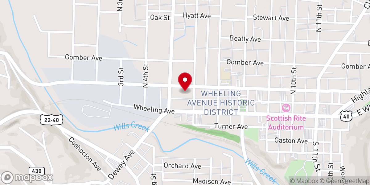 Map showing location of Pilgrim Holiness Church