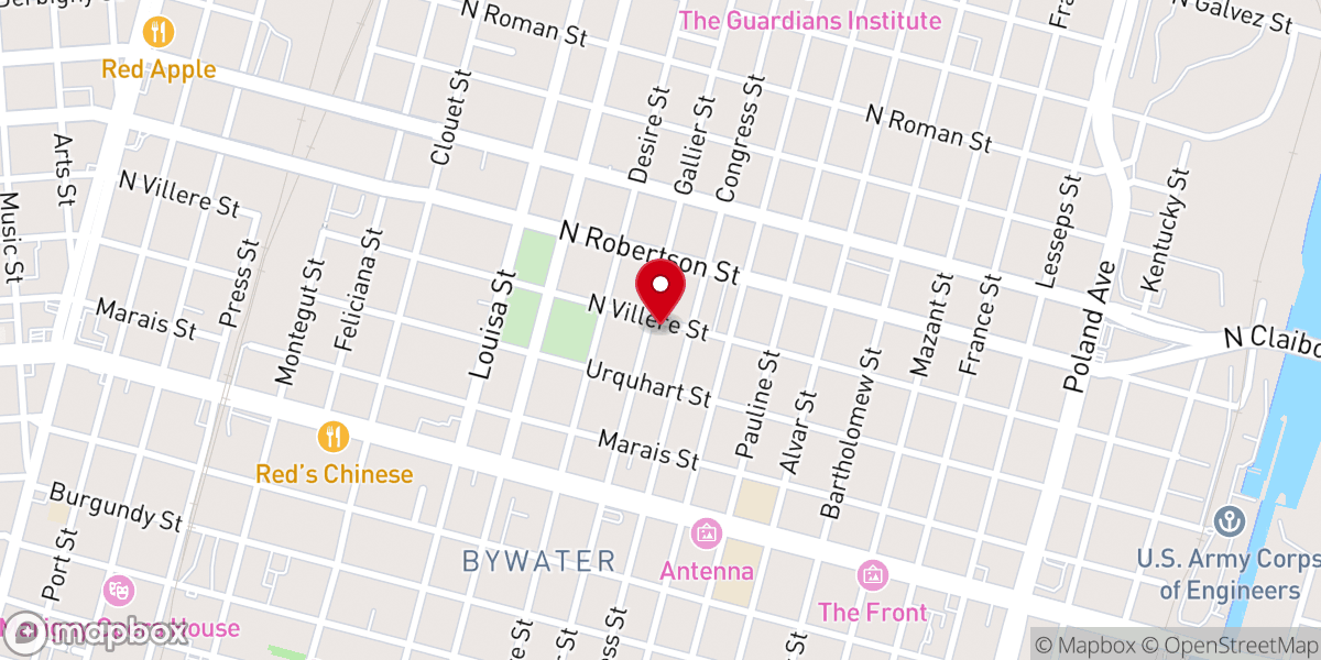 Map showing location of Christ Temple of New Orleans