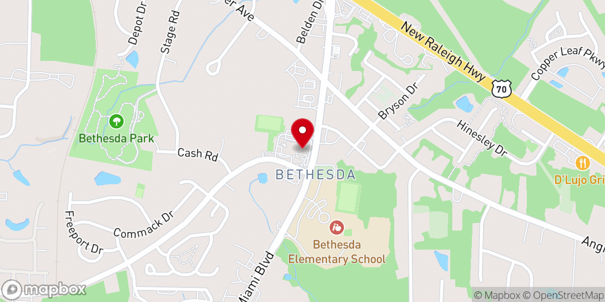 Map showing location of Bethesda Baptist Church Mission House