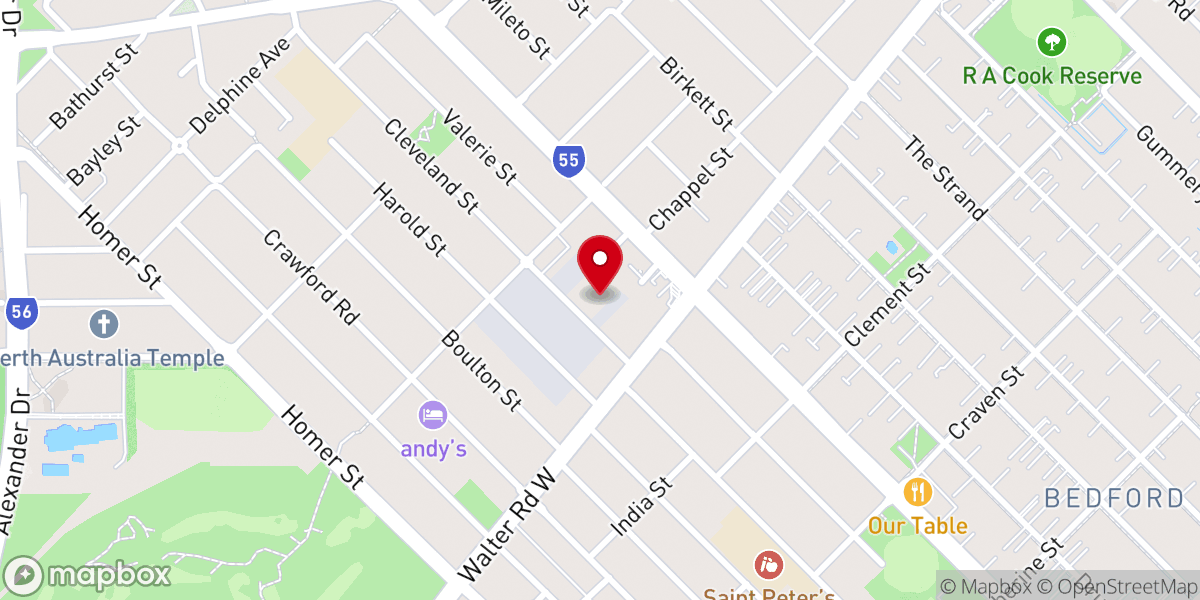 Map showing location of Inglewood Community Church