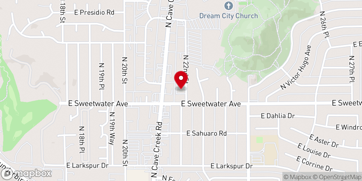 Map showing location of Paradise Valley Mennonite Church