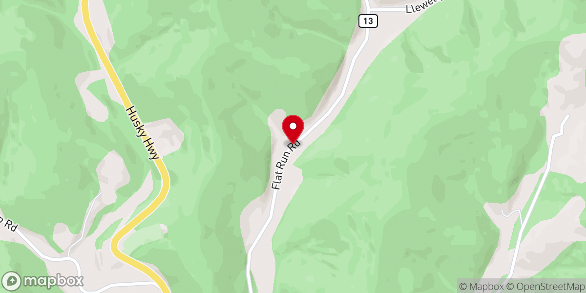 Map showing location of Llewellyn Baptist Church