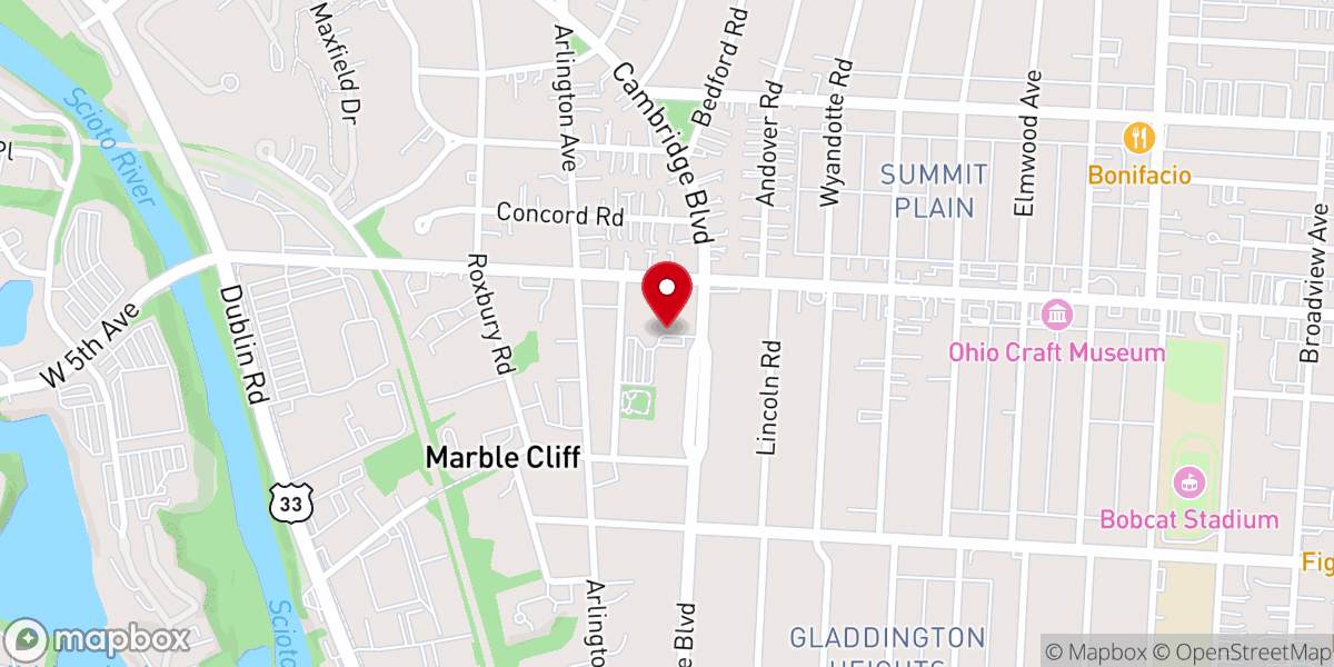 Map showing location of Trinity Methodist Church