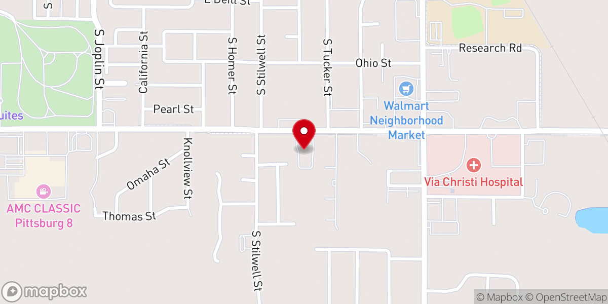 Map showing location of Pittsburg Church of Christ