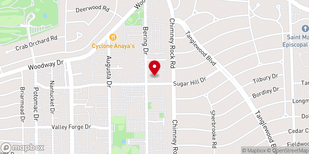 Map showing location of Bethel Church of Houston