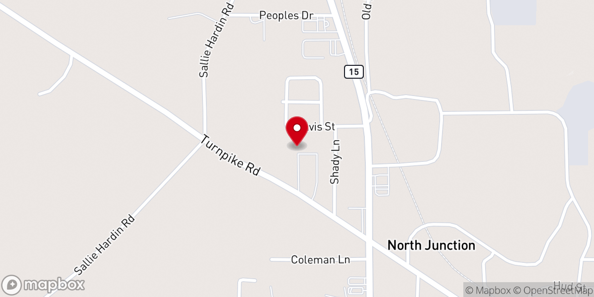 Map showing location of Pontotoc Apostolic Church
