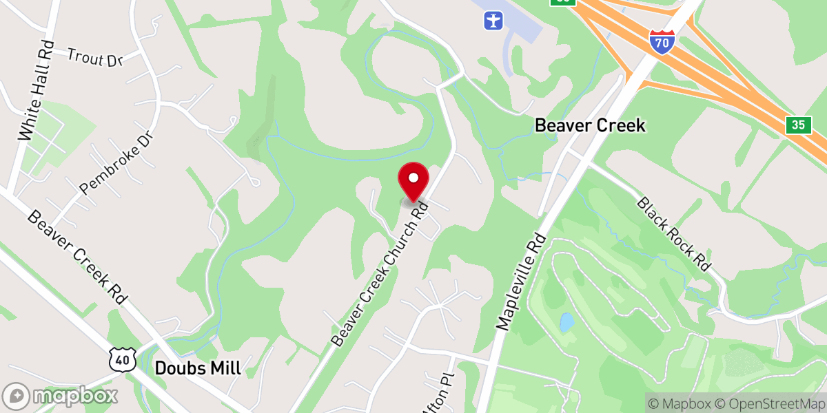 Map showing location of Saint Matthews United Methodist Church