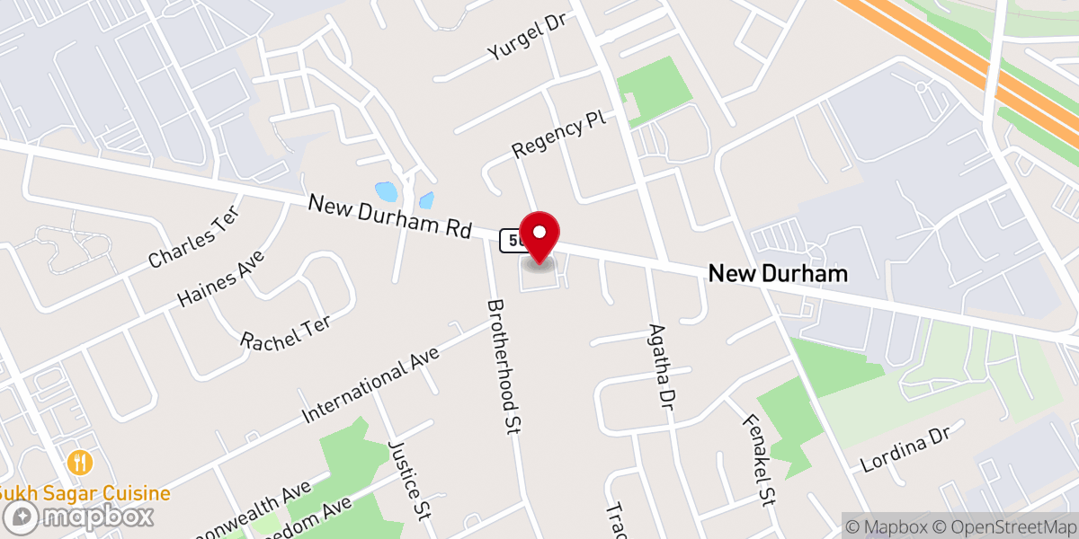 Map showing location of New Durham Chapel