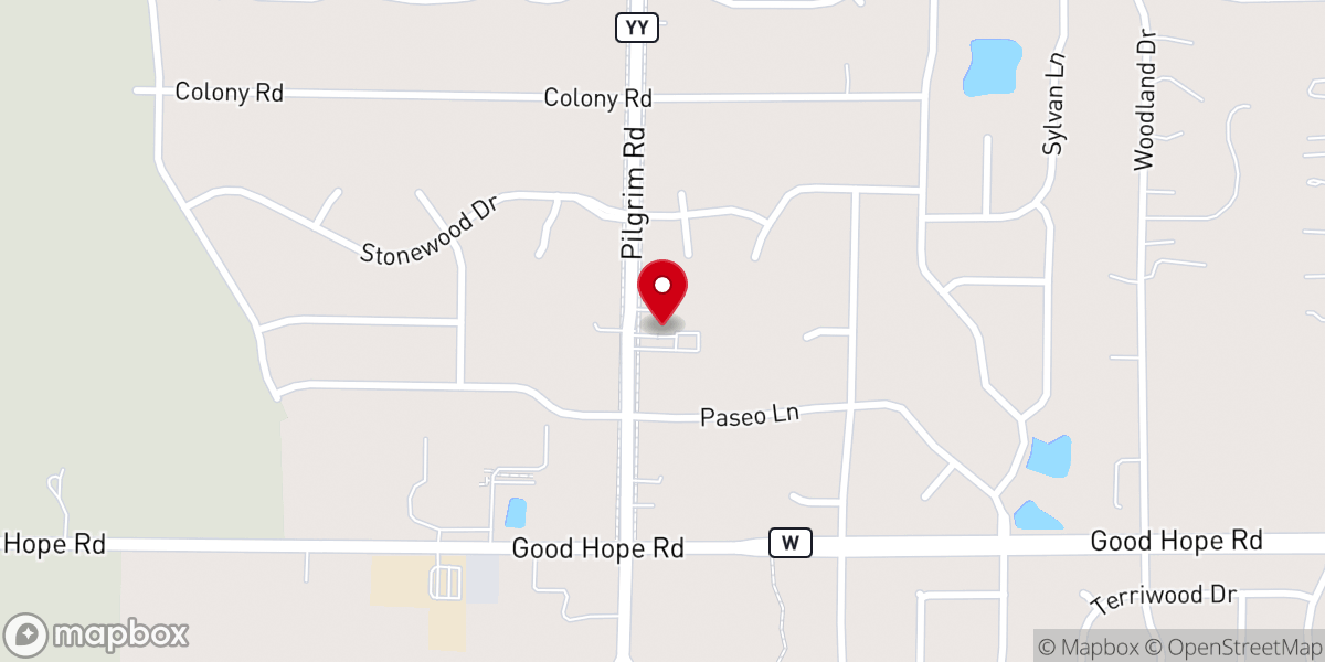 Map showing location of Falls Presbyterian Church