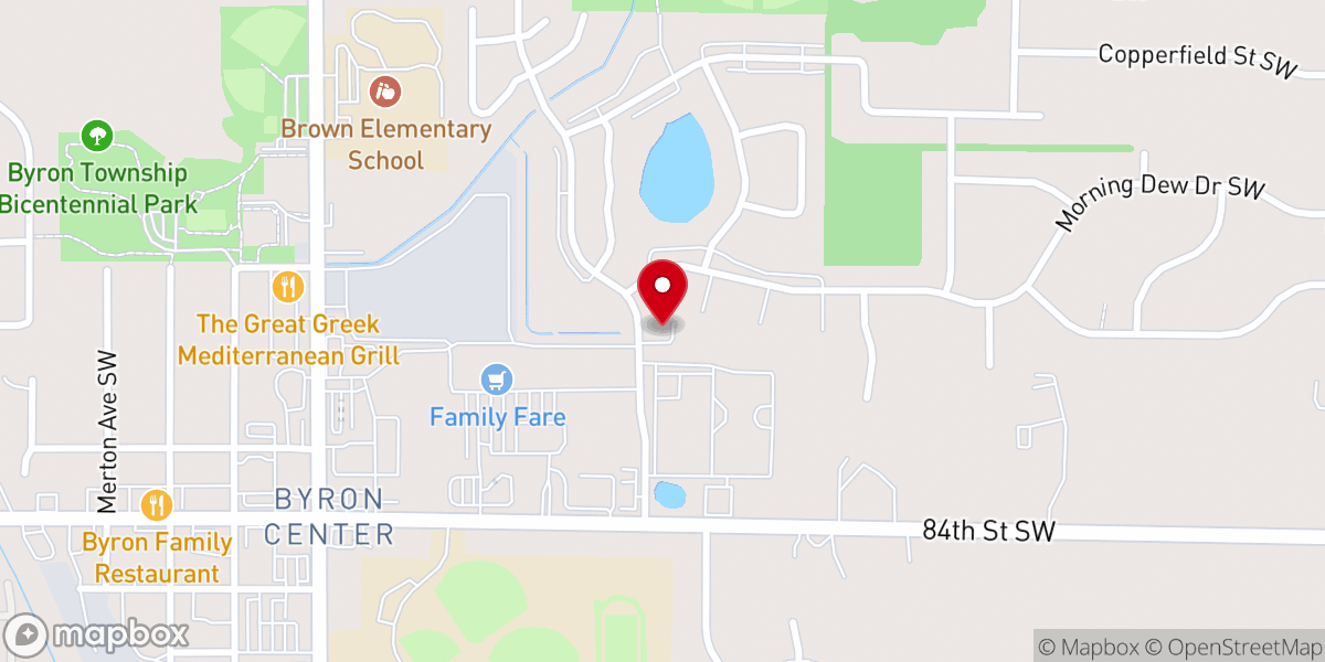 Map showing location of Byron Community Ministries