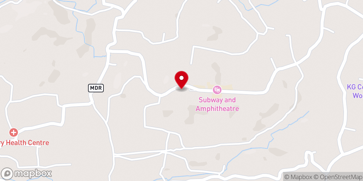 Map showing location of Mar Kuriakose Dayara, Pampady (പാമ്പാടി ദയറ)