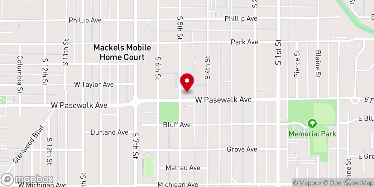 Map showing location of Christ Lutheran Church