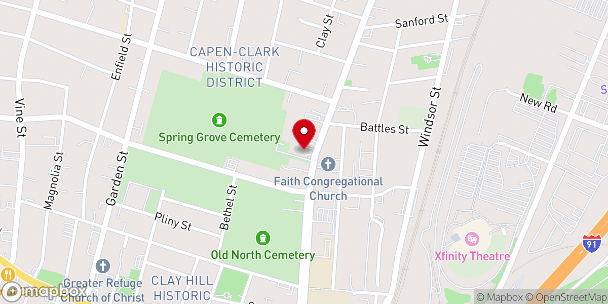 Map showing location of Metropolitan African Methodist Episcopal Zion Church