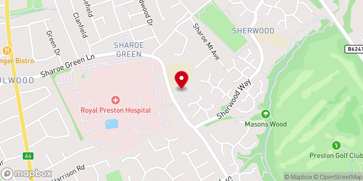 Map showing location of St Clares R C Church