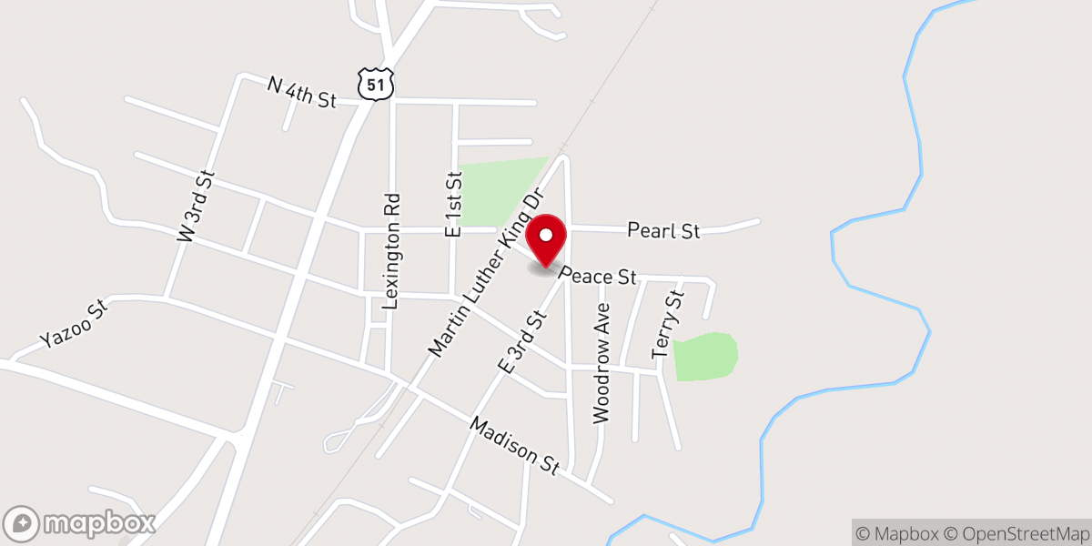 Map showing location of Fairview Baptist Church