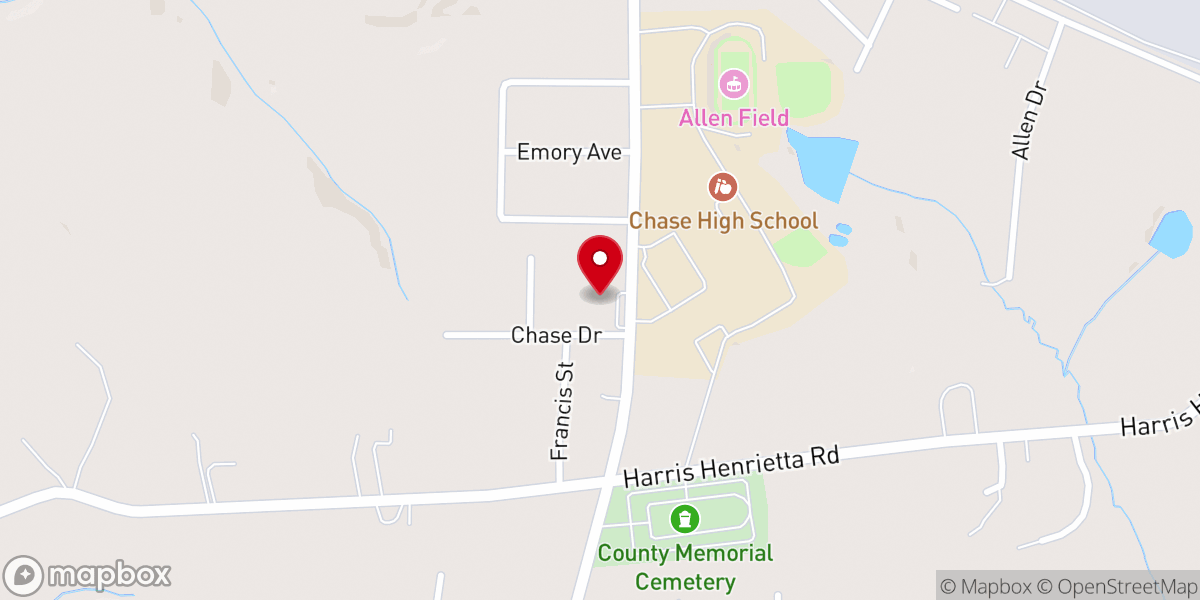 Map showing location of Chase Corner United Methodist Church Ministries - Food Distribution Center