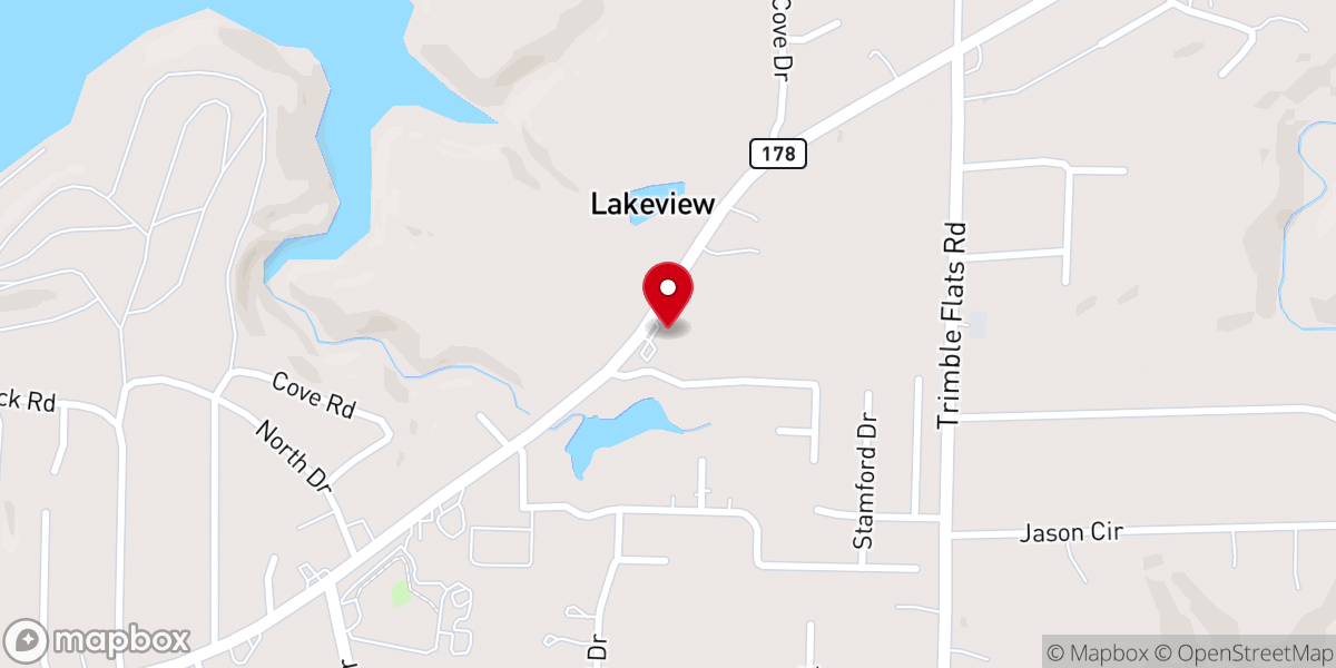 Map showing location of Bethel Baptist Church