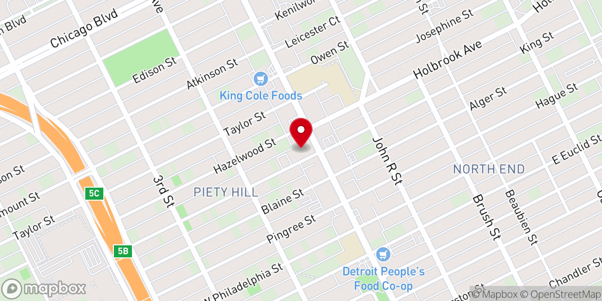 Map showing location of Detroit Church