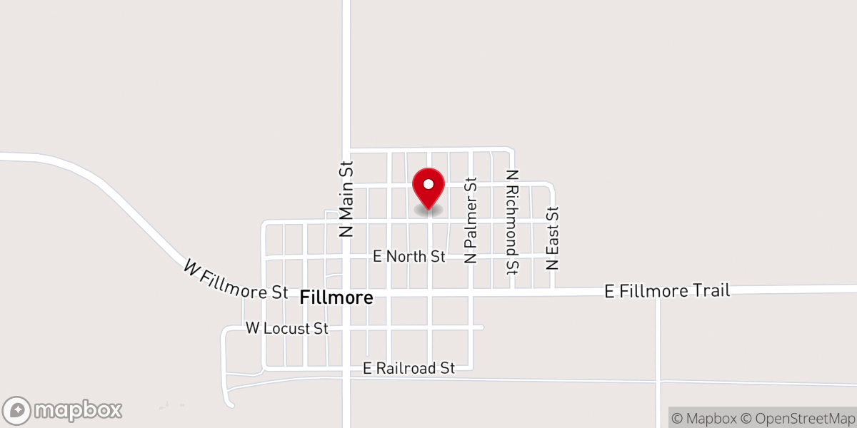 Map showing location of Fillmore Baptist Church