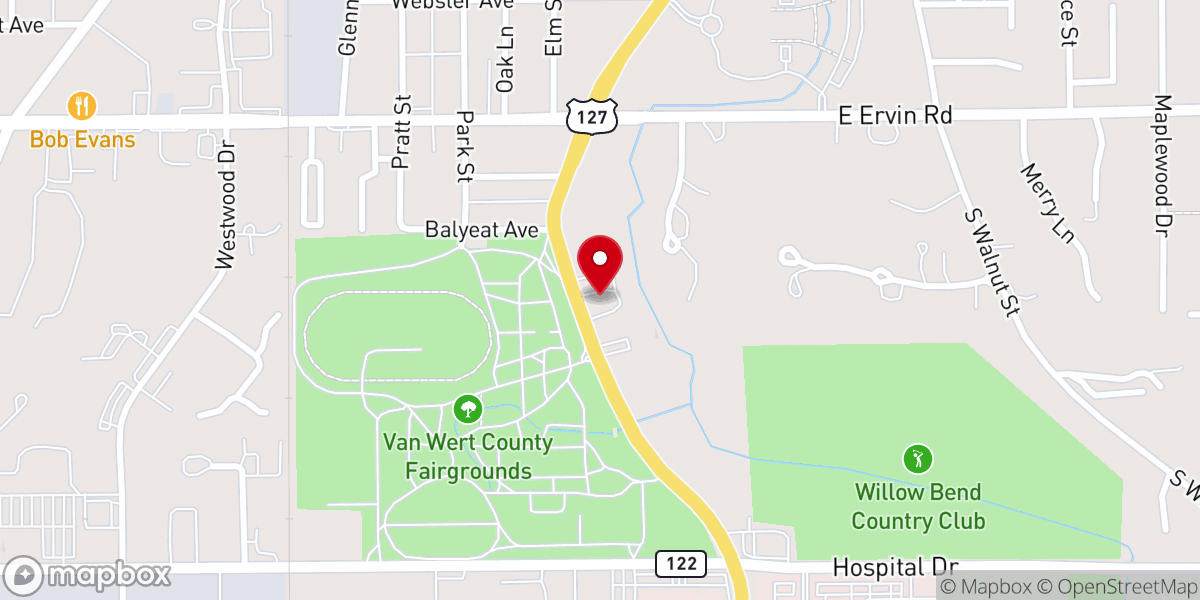Map showing location of Rager Burger - Van Wert, OH