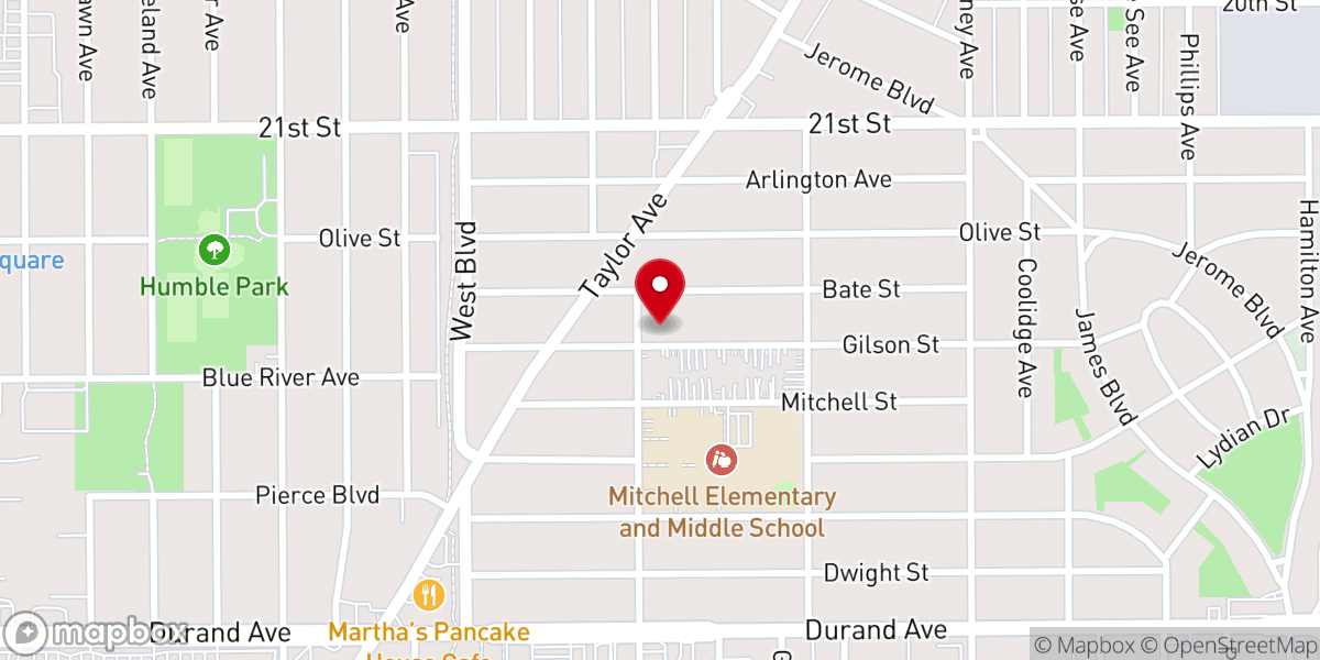 Map showing location of Lutheran Church of the Redeemer
