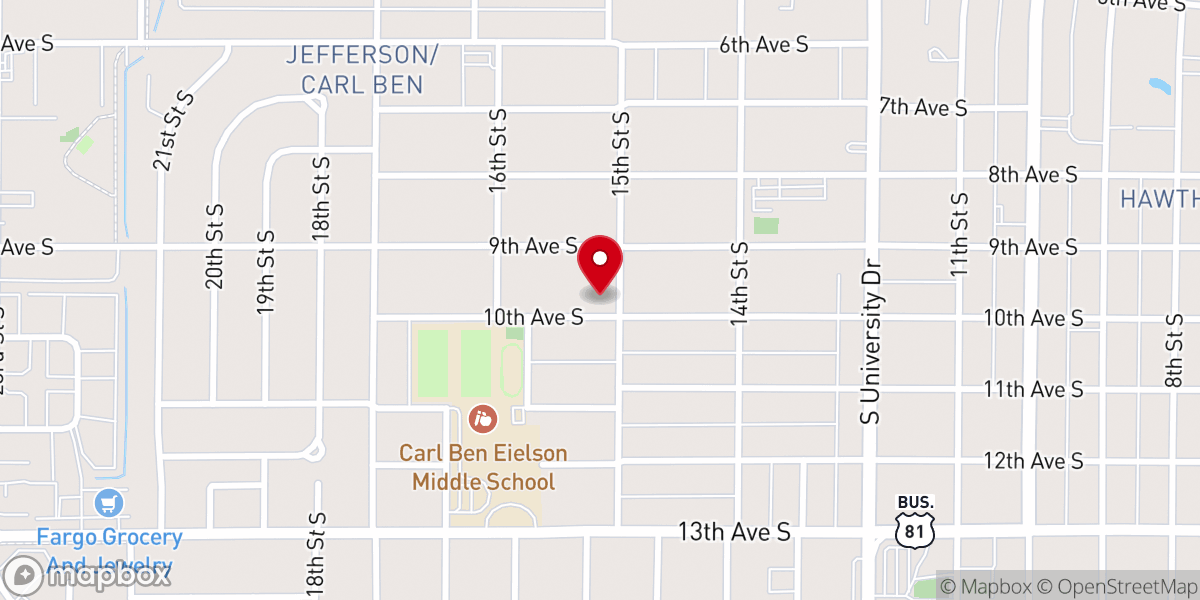 Map showing location of First Free Methodist Church