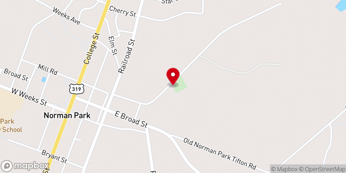 Map showing location of Morning Grove Baptist Church